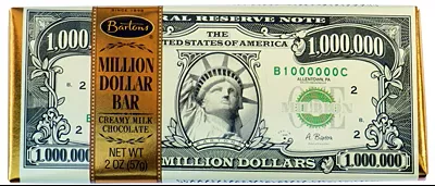 1 Million Dollar Milk Chocolate Bar 2oz(12 Bars Per Box)