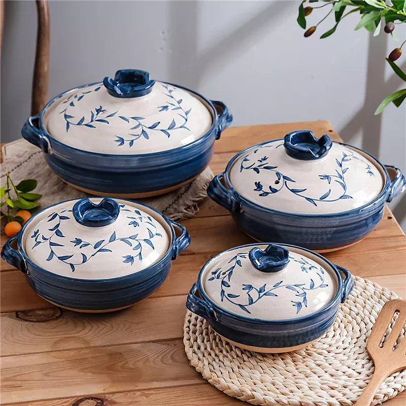 1 Pcs Ceramic Casserole Japanese Style Black Small Pot