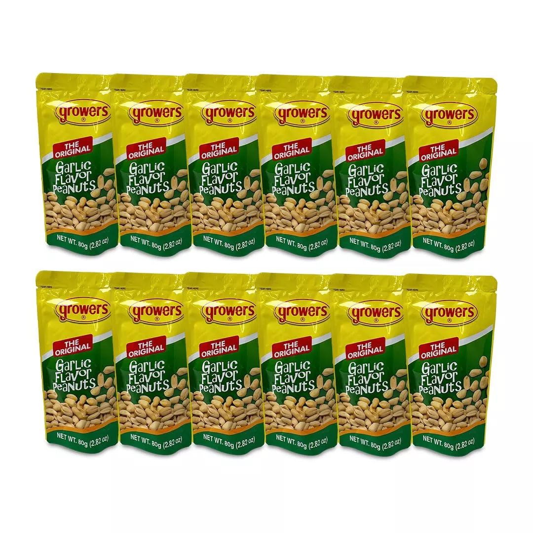 10-Packs Growers Peanut Garlic Flavor 80G Ea