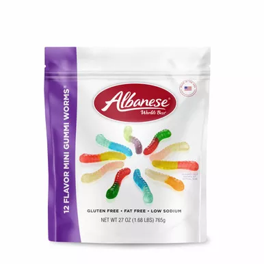 12 Flavor Mini Gummi Worms - 27 oz Share Bag