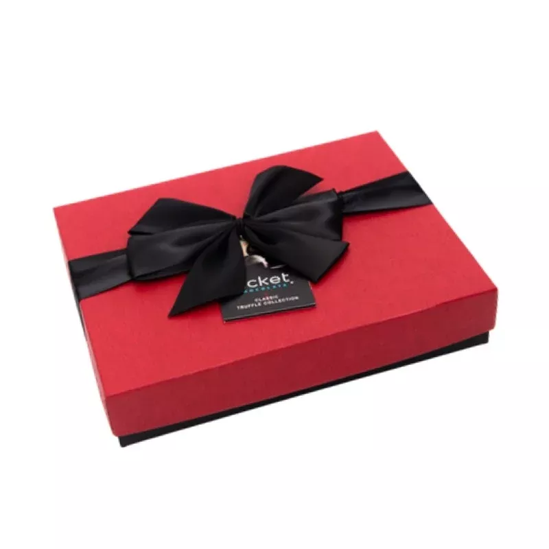 12-piece petite chocolate truffle gift box with red lid