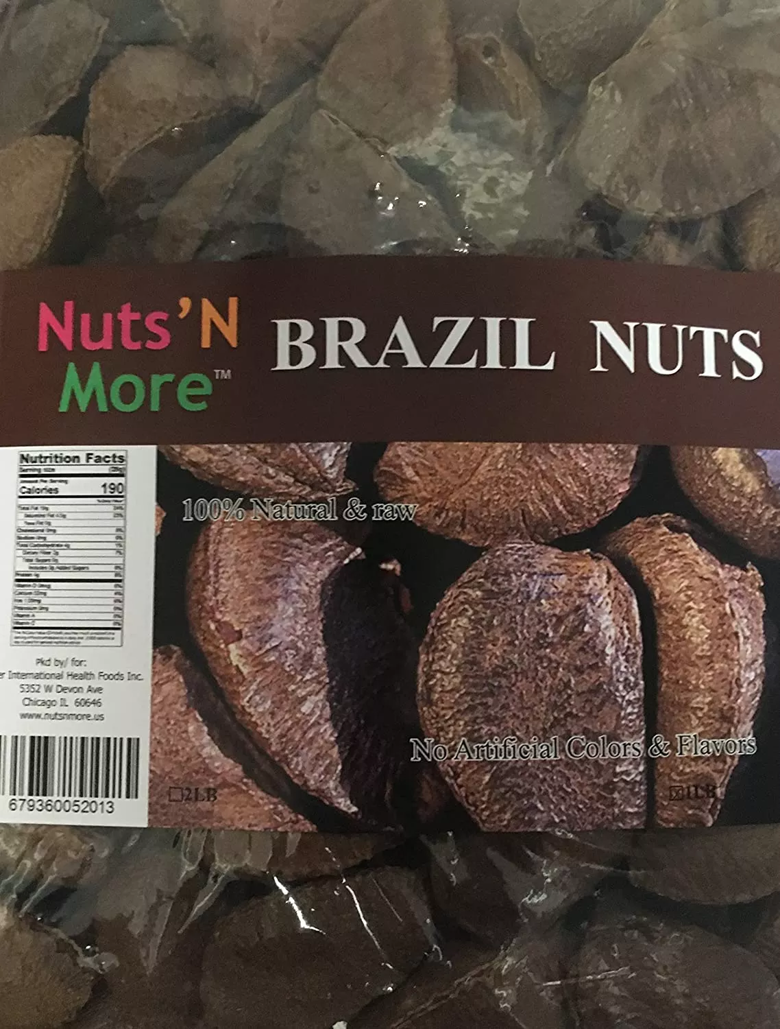 1xRaw In-shell Whole Brazil Nuts by Nuts N More- 1 -lb