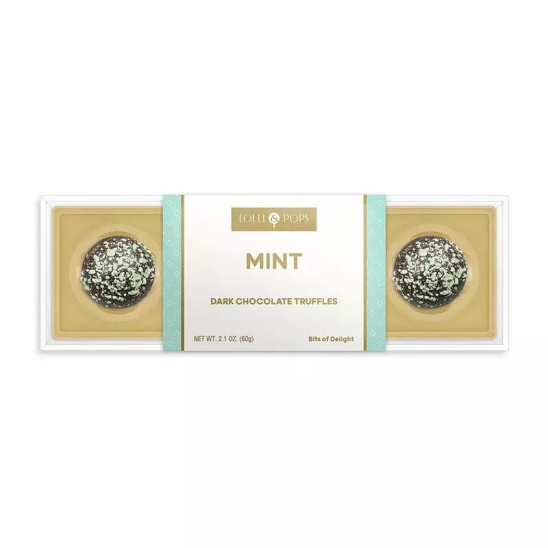 4 pc mint dark chocolate truffles