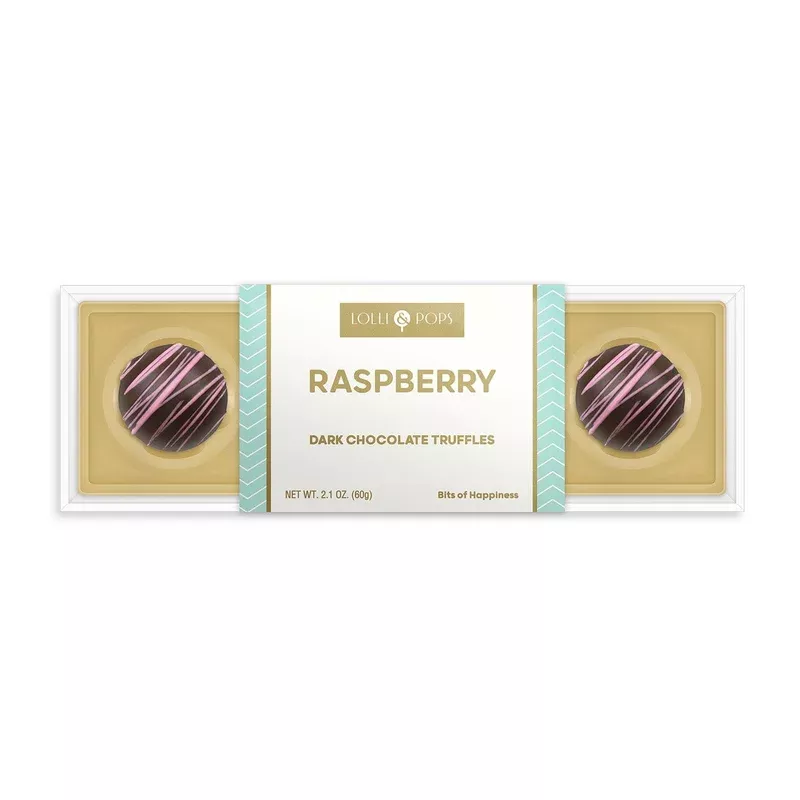 4 pc raspberry dark chocolate truffles