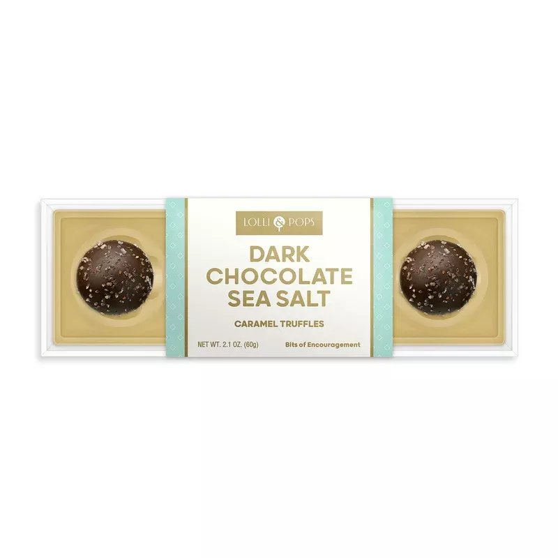 4 pc sea salt caramel dark chocolate truffles