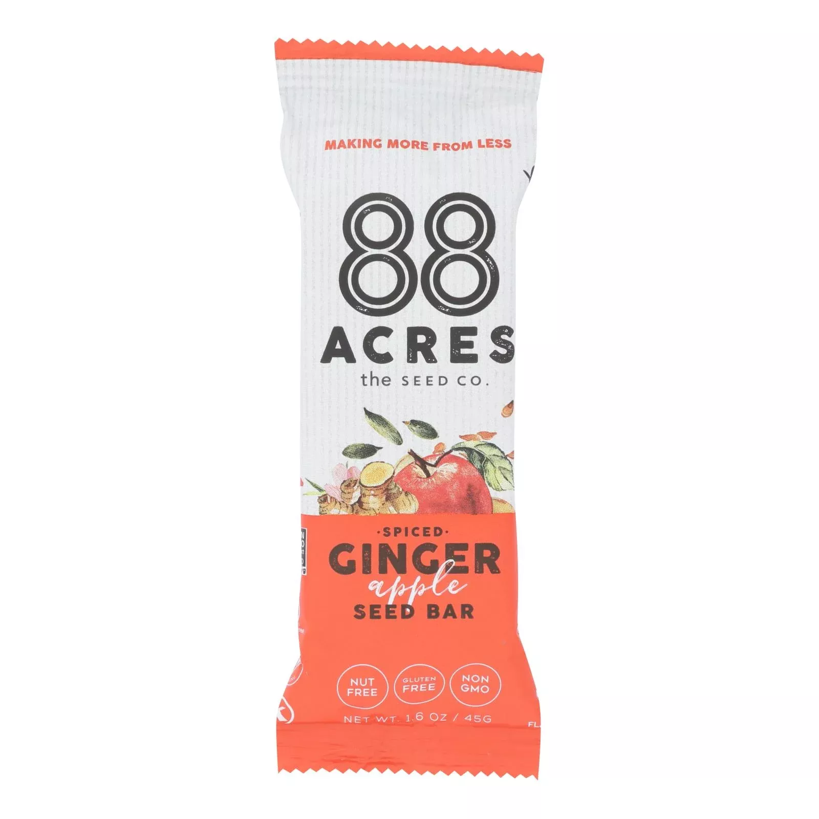 88 Acres - Bars - Apple and Ginger - Case of 9 - 1.6 Ounce.
