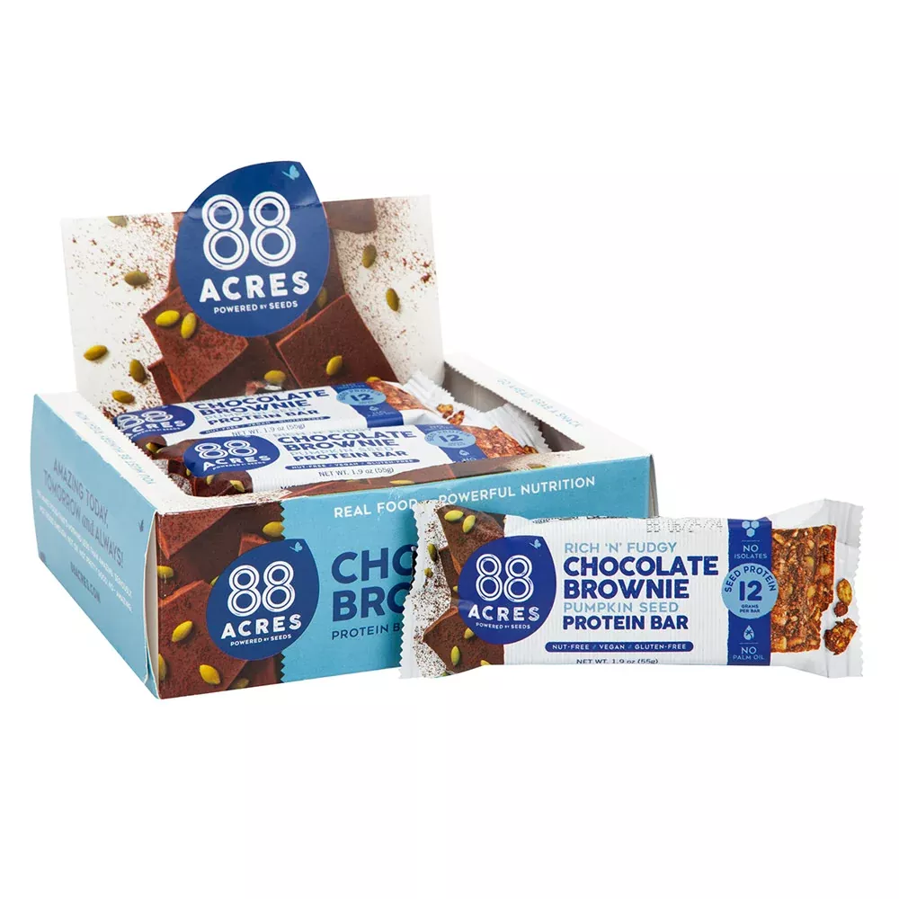 88 Acres Chocolate Brownie Pumpkin Seed Protein Bar - 9 Count