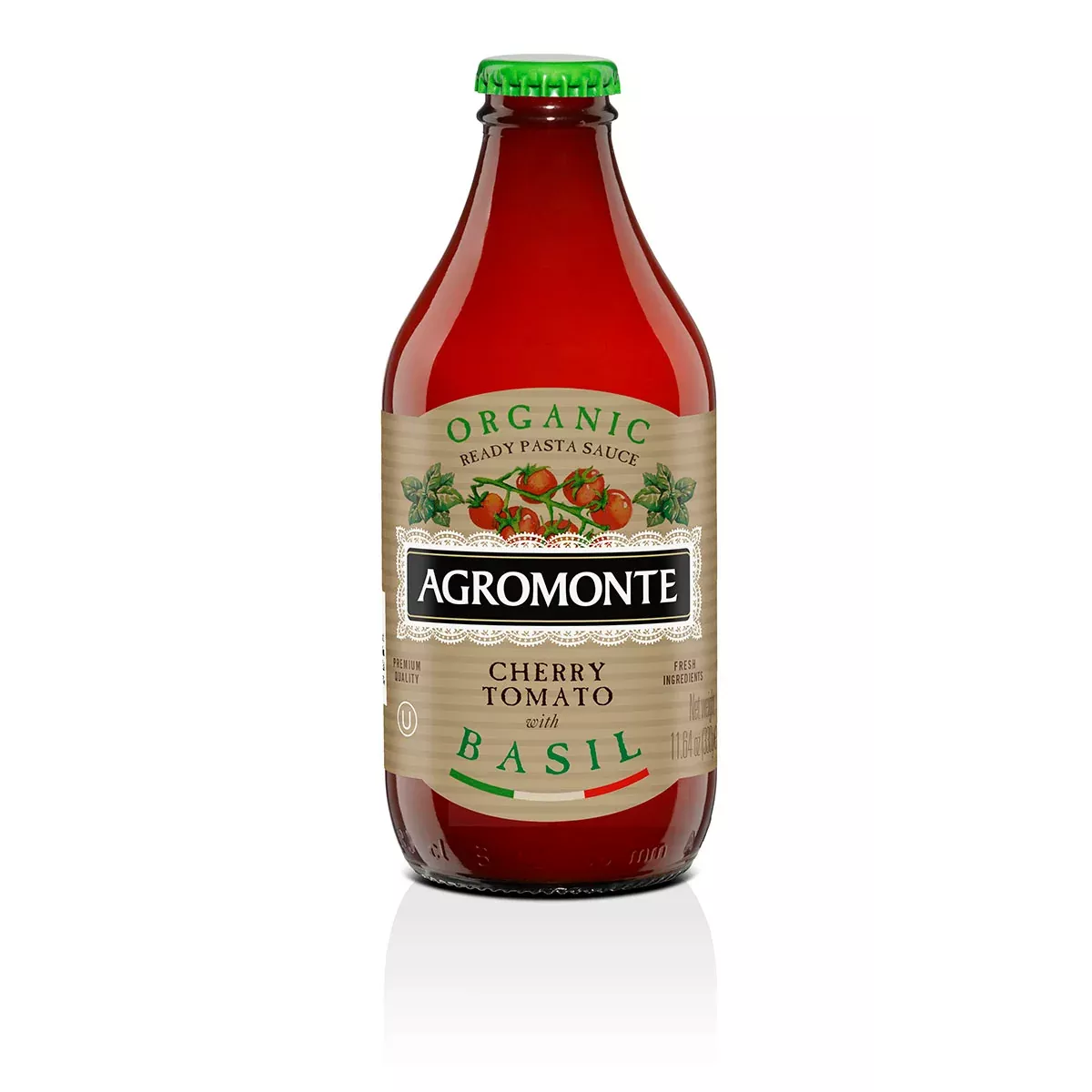 Agromonte Organic Cherry Tomato Puree with Basil, 11.64 oz | 330g