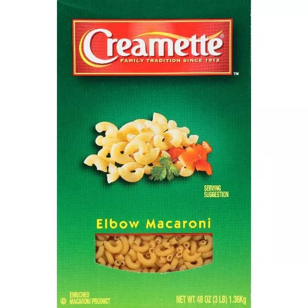 Aipc Creamette Small Elbow Pasta 48 Ounce Size - 8 Per Case