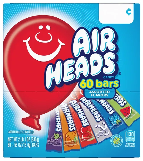 Airheads Assorted 60 Bar Gravity Feed 33 oz. Box