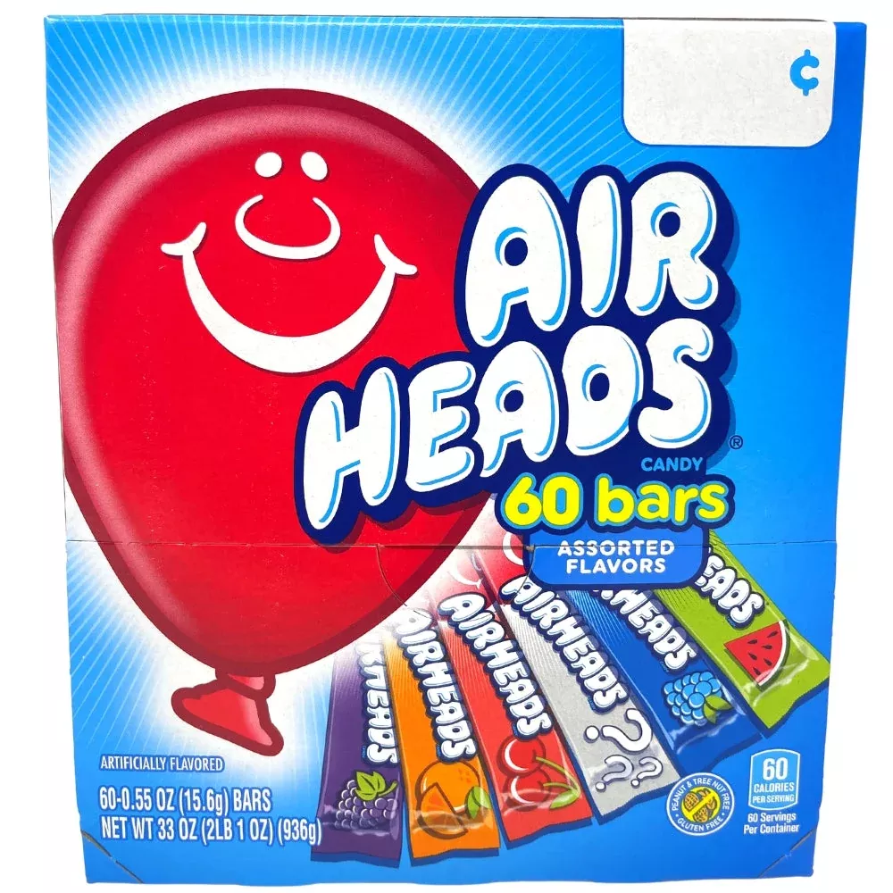 AirHeads Candy 60 Bars Assorted Flavors