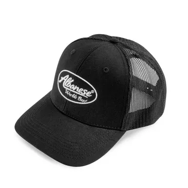 Albanese Embroidered Logo Trucker Hat - All Black