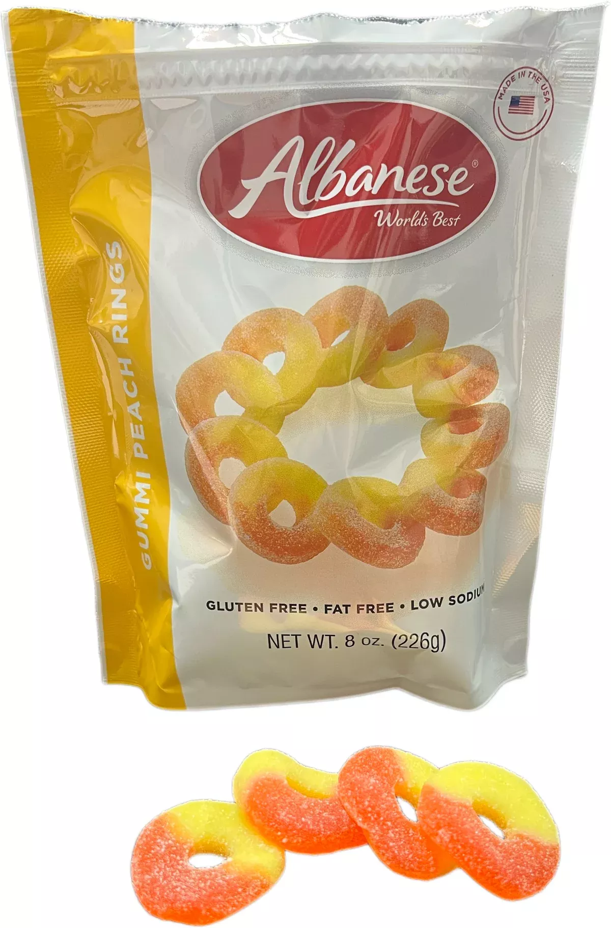 Albanese Gummi 8oz Bag Peach Rings