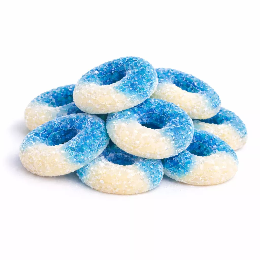 Albanese Gummi – Blue Raspberry Rings – Bulk Value Bag – 4.5 lb