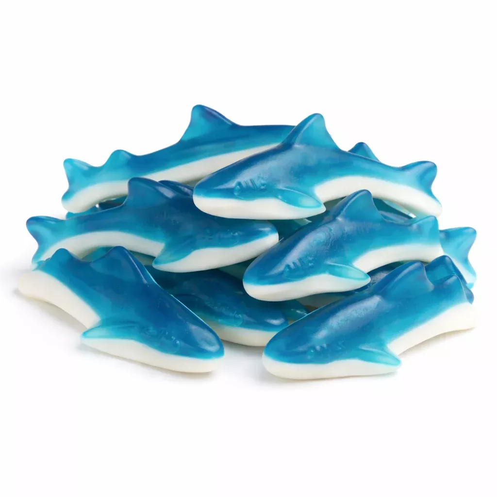 Albanese Gummi – Blue & White Sharks – Bulk Value Bag – 5 lb