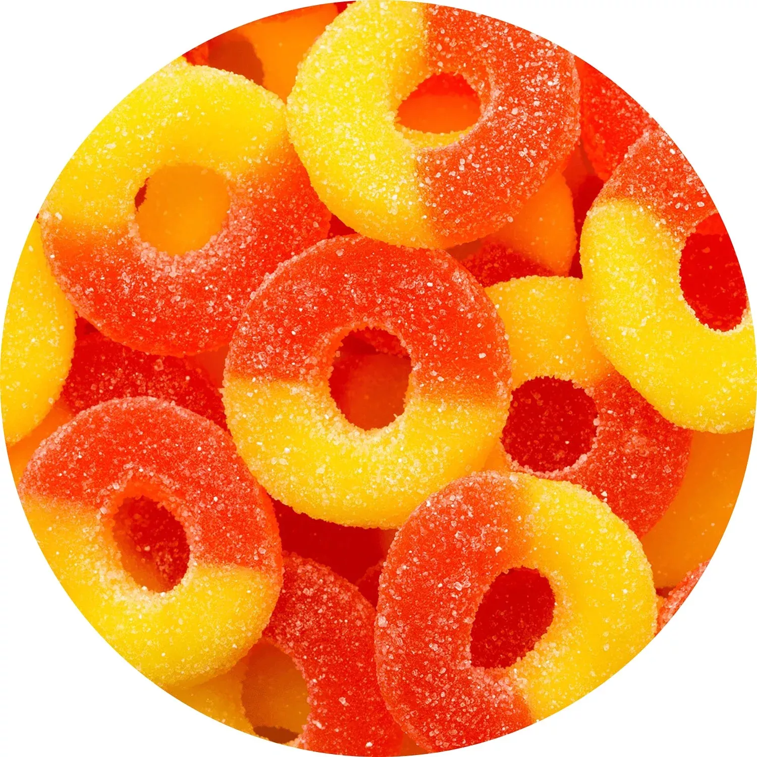 Albanese Gummy Rings Peach | 4.5lb, Bag