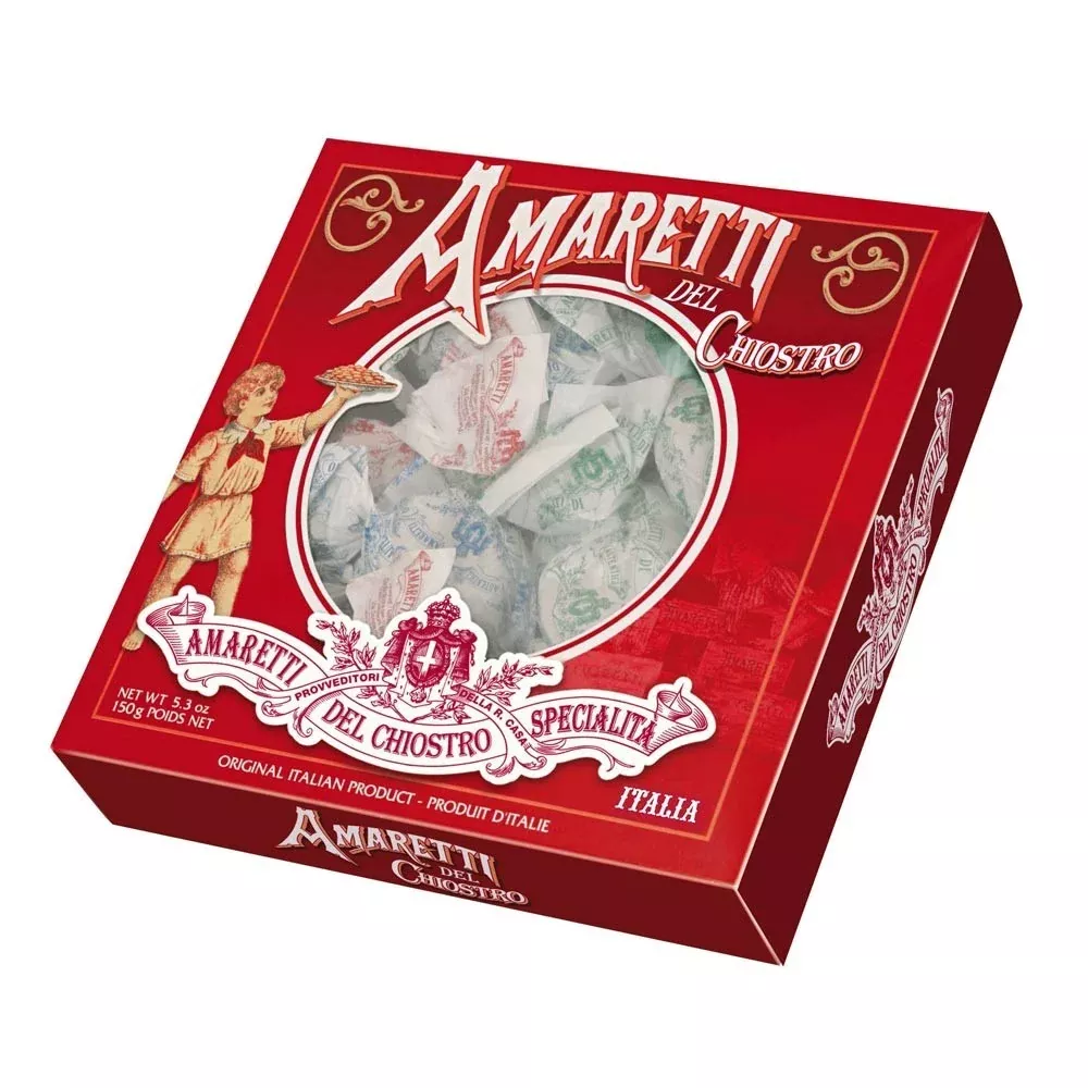 Amaretti Chiostro di Saronno - Crunchy - Large Window Box, 5.3 oz | 150g
