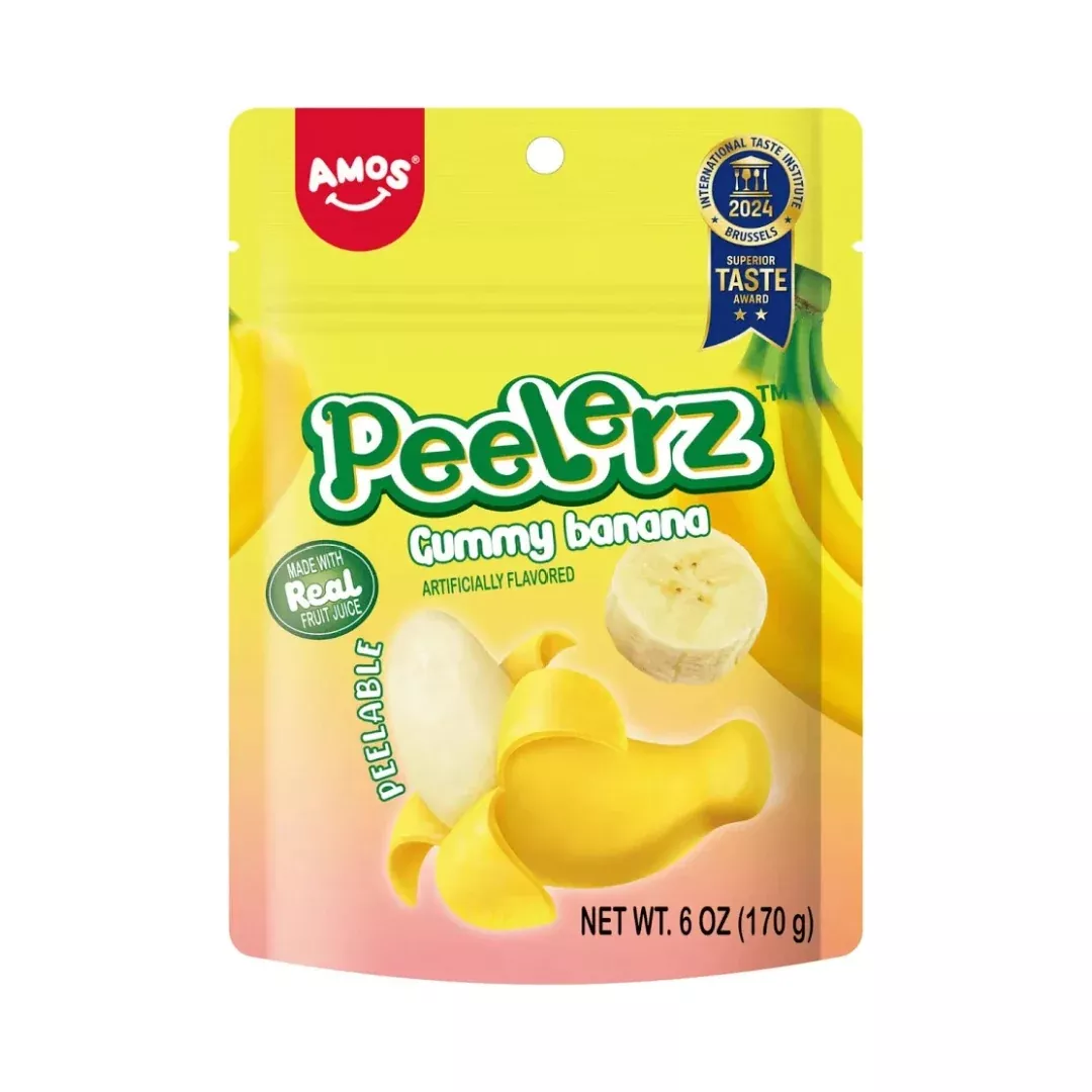 Amos Peelerz Peelable Gummy Banana Flavor 6oz Bag