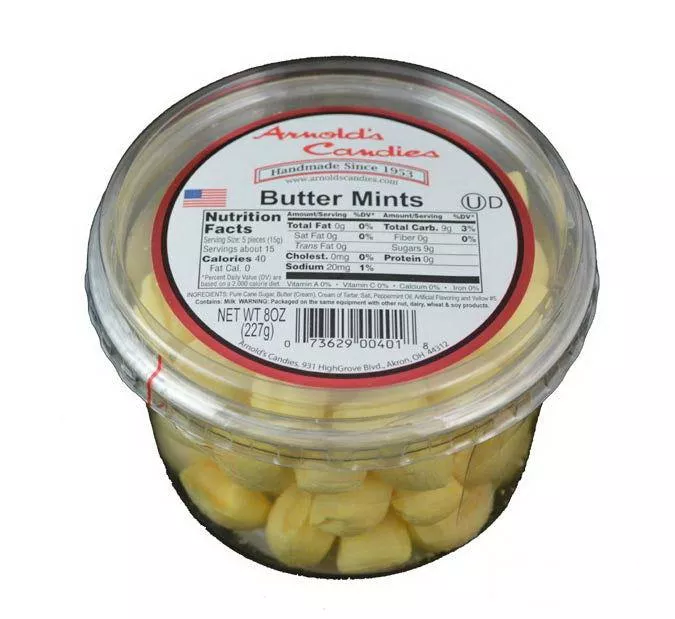 Arnold's Candies Butter Mints 8 oz. Jars - 4 / Case