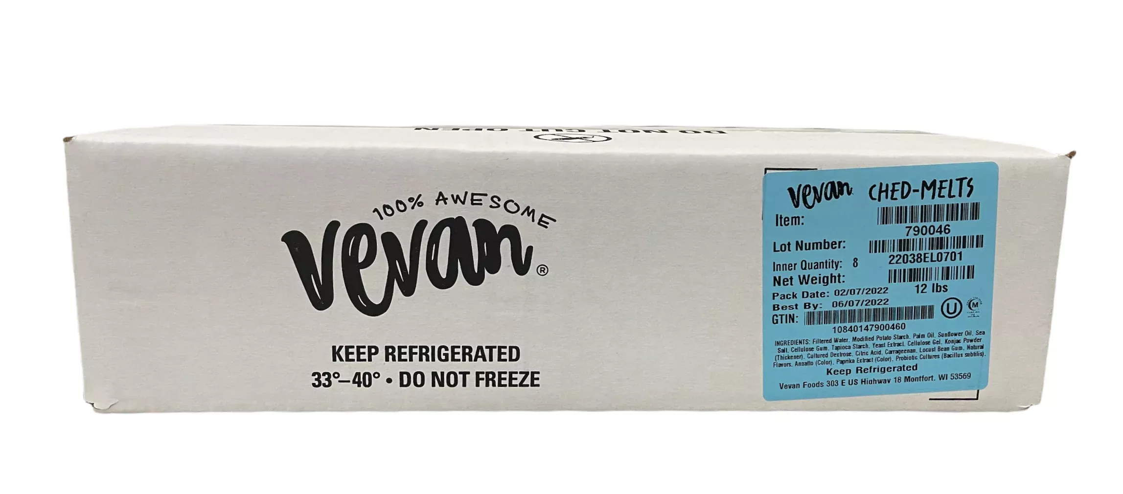 Arthur Schuman Refrigerated Plant Based Cheddar Melt Slices 1.5 Pound Each - 8 Per Case