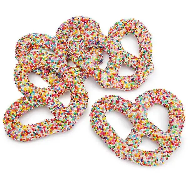 Asher's White Chocolate Covered Pretzels with Candy Seeds: 6LB Box