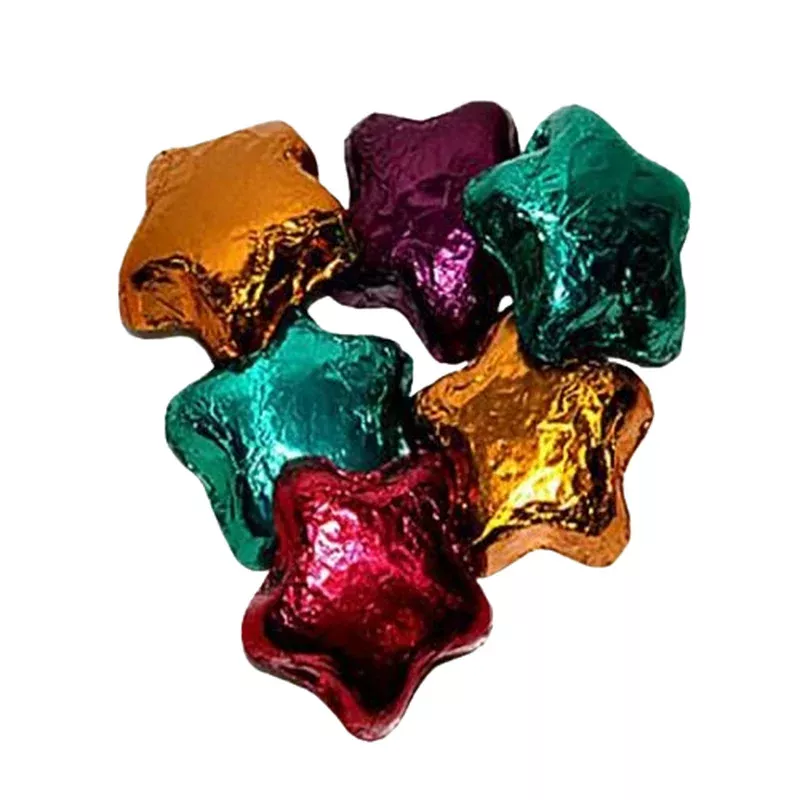 Assorted Color Foiled Dark Chocolate Stars - Bulk Bags
