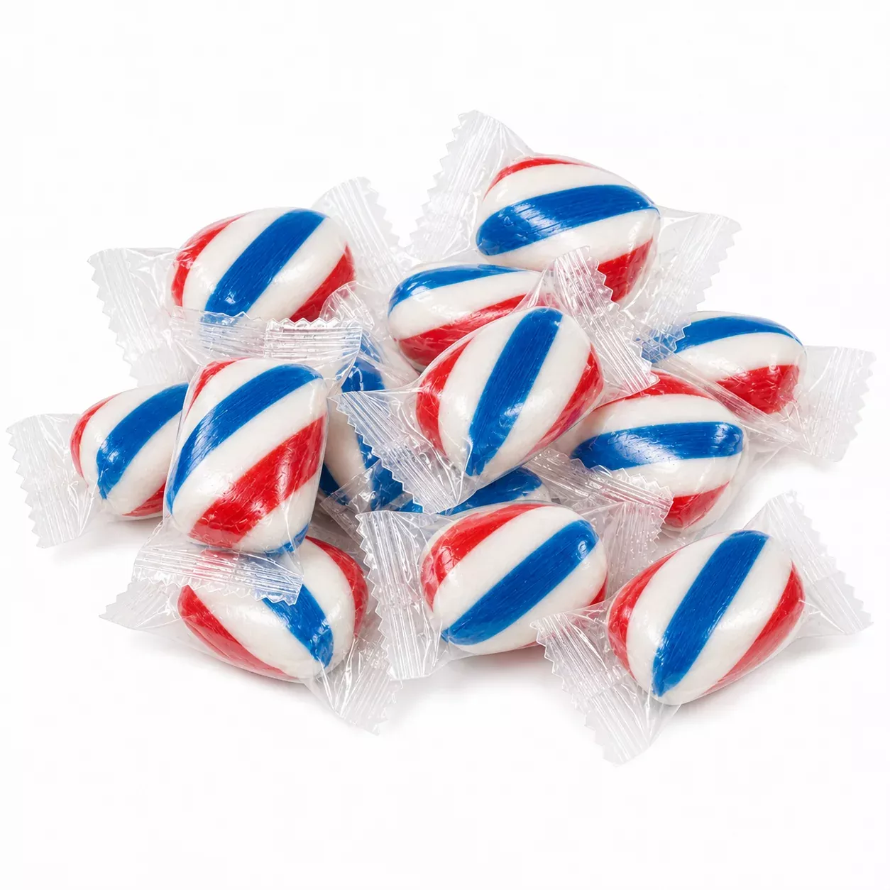 Atkinson's Red, White & Blue Mint Twist Candy – Individually Wrapped – Bulk Value Bag – 1 lb