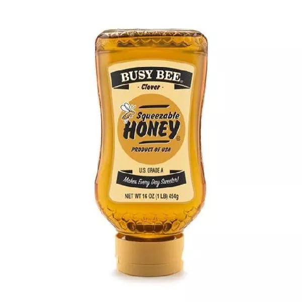 Barkman Honey Busy Bee Honey Clover Squeeze Bottle 16 Ounce Size - 12 Per Case