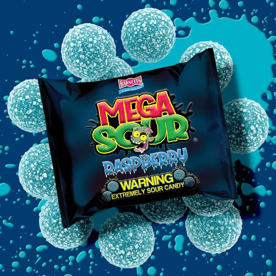 Barnett's Mega Sour Raspberry - The World’s Sourest Candy!