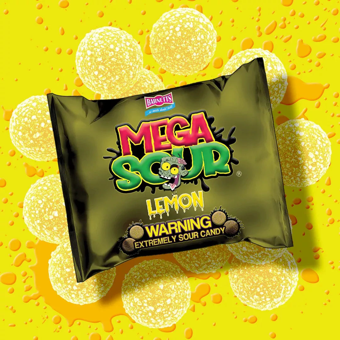 Barnett's Mega Sours, The World’s Sourest Candy - Lemon