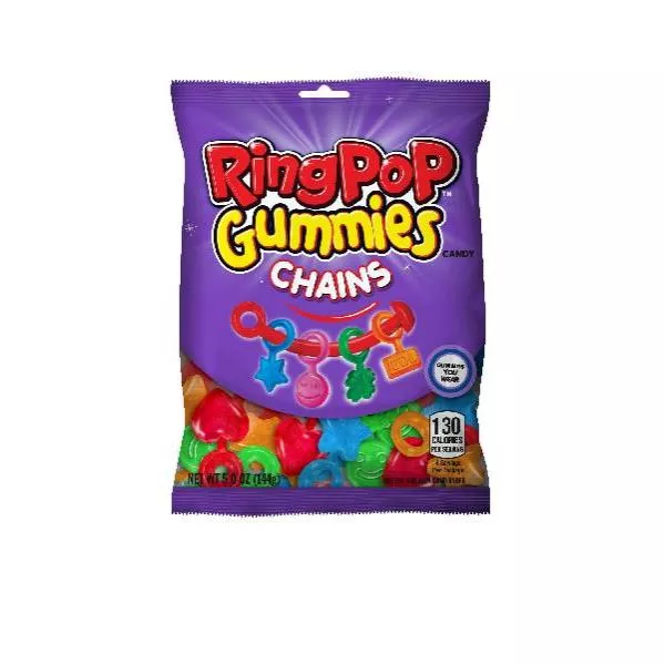 The Bazooka Companies Ring Pop Gummies Chainspegbag 5 Ounce Size - 12 Per Case