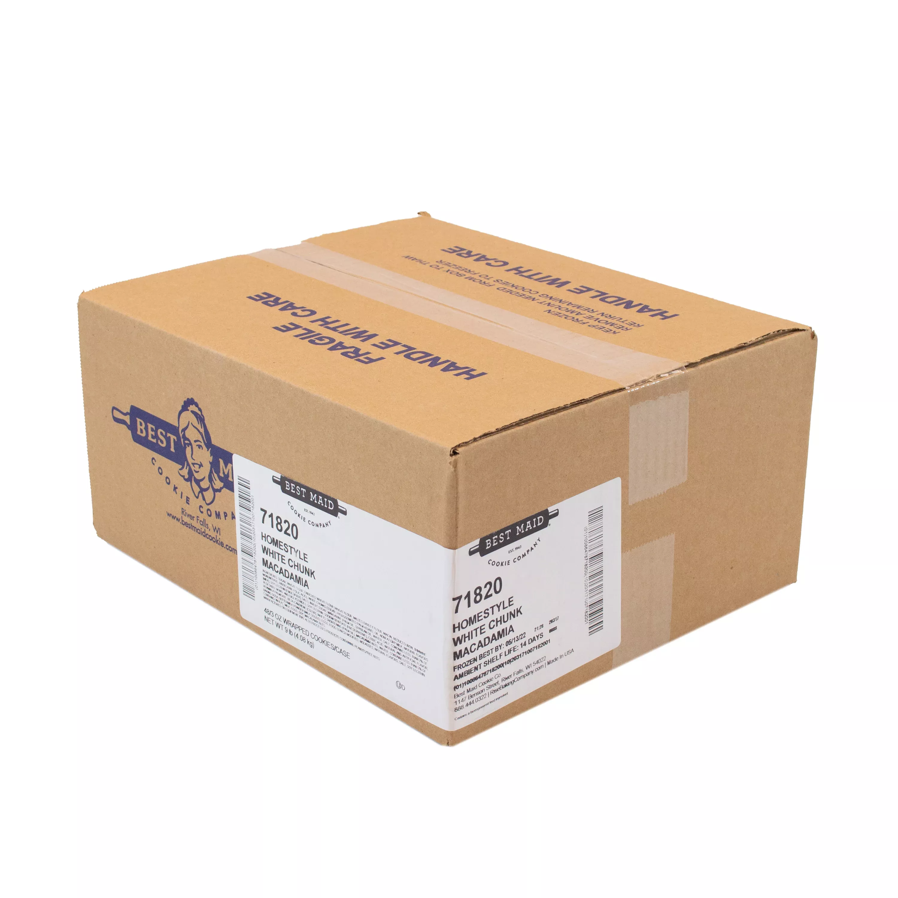Best Maid Cookie Company Cookie Thaw and Serve Individually Wrapped White Chunk Macadamia 0.187 Ounce Size - 48 Per Case