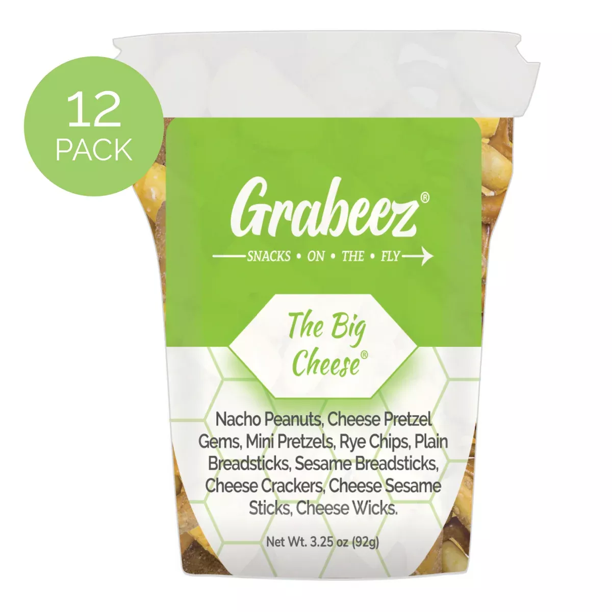 The Big Cheese- 12 pack, 3.25oz each Grabeez Snack Cups