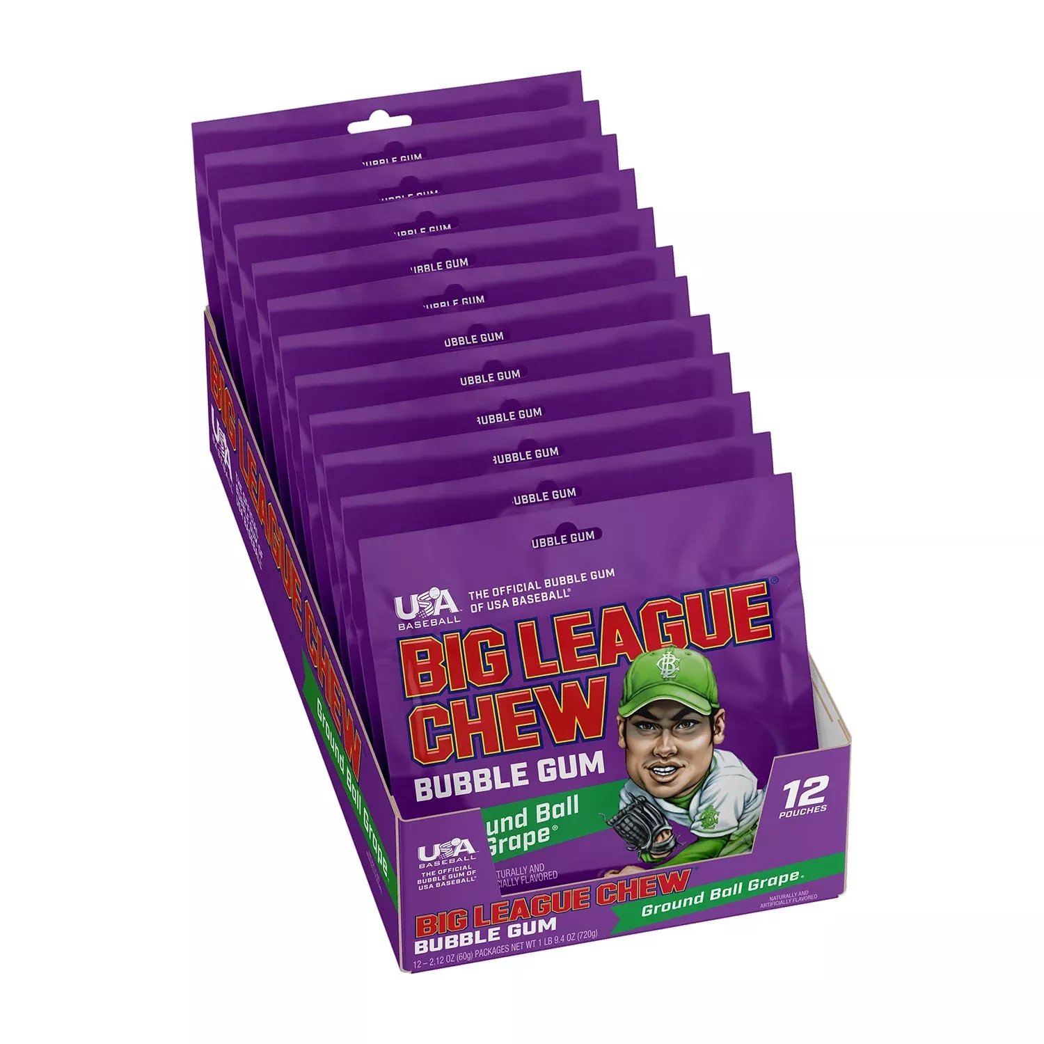 Big League Chew Gum Grape | 2.12oz, 12ct, Box