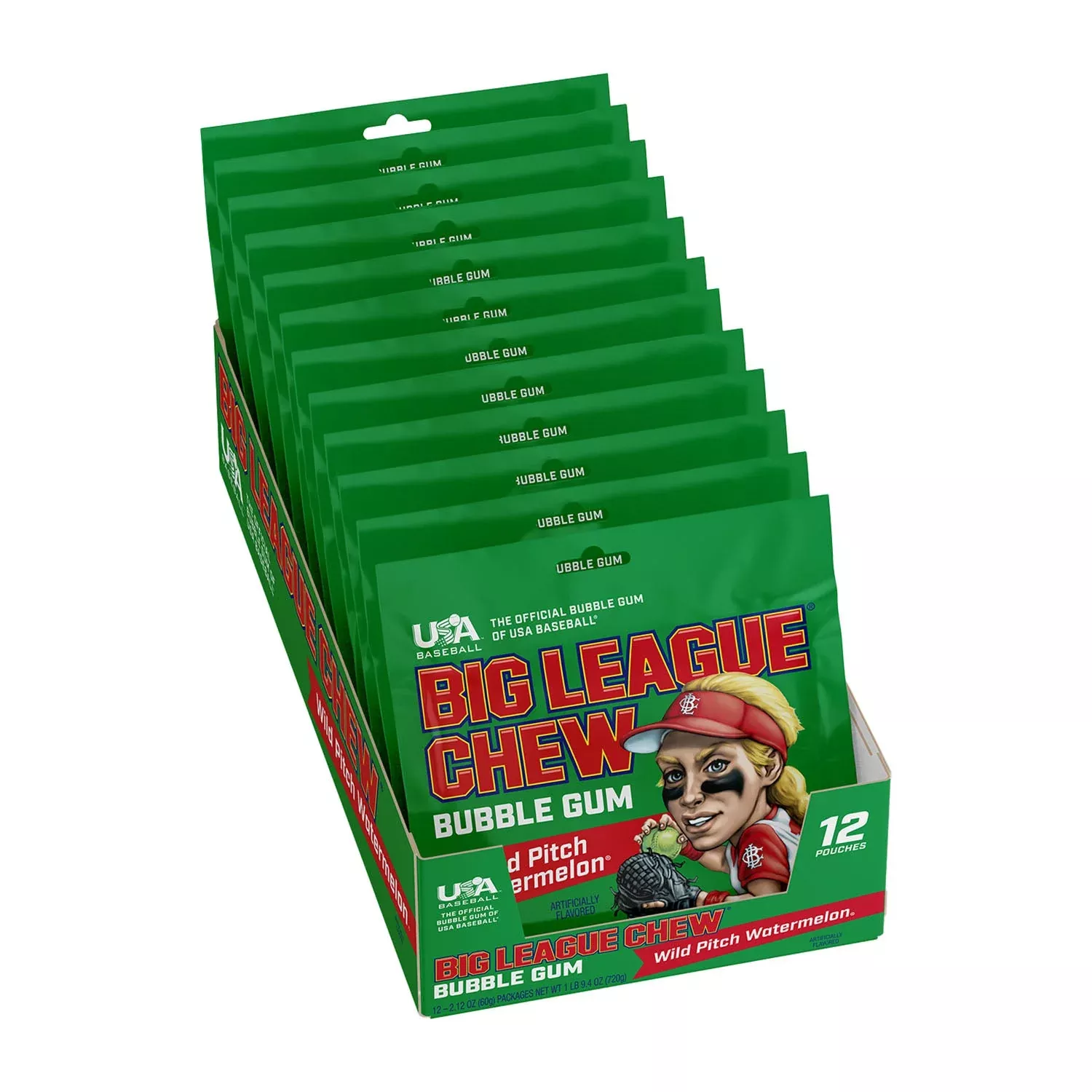 Big League Chew Gum Watermelon | 2.12oz, 12ct, Box