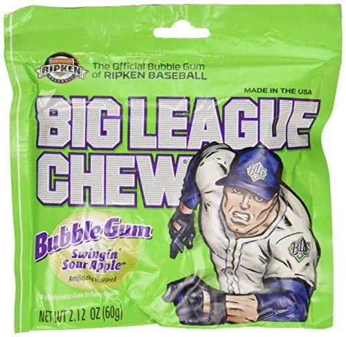 Big League Chew Sour Apple 1.5 oz (Pack of 12)