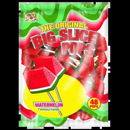 Big Slice Pops Watermelon Lollipops - Bag of 48