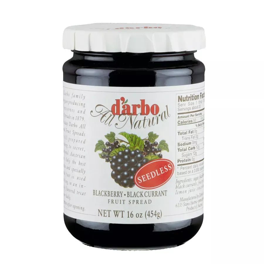Blackberry Black Currant Seedless Jam (Fruit Spread) - 16Oz