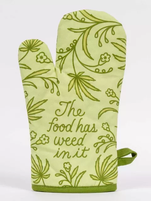 Blue Q Oven Mitt - The Food has Weed in It