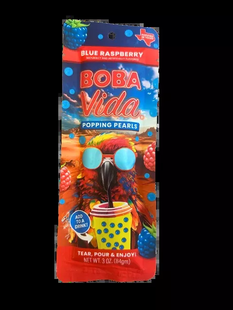 Boba Vida Popping Pearls 3oz Bag Super Blue Raspberry