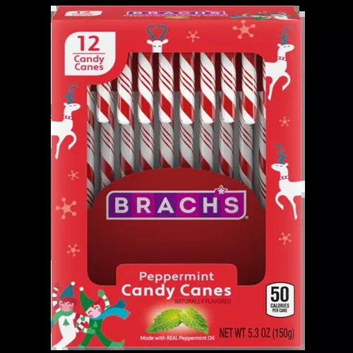 Brach's Red and White Mint Canes 12 Count Box 5.3 oz.