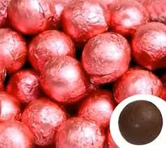 Bright Pink Chocolate Foil Balls 10LB Bulk