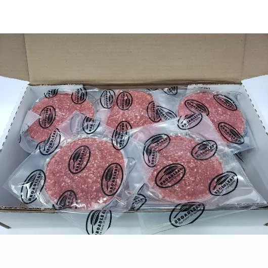 Broadleaf Frozen Beef Wagyu Patties Two Round 8 Ounce Size - 20 Per Case