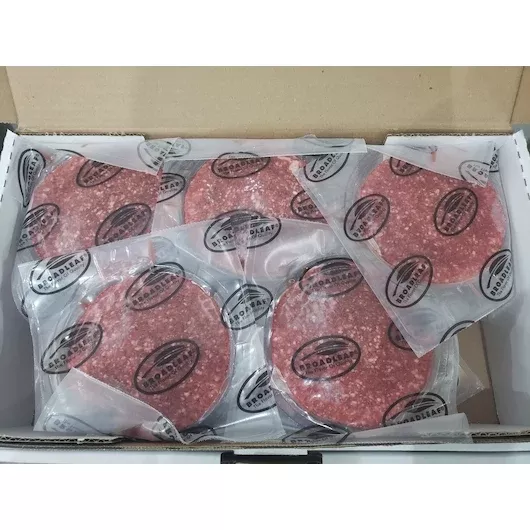 Broadleaf Frozen Bison Patties Two 8 Ounce Size - 20 Per Case