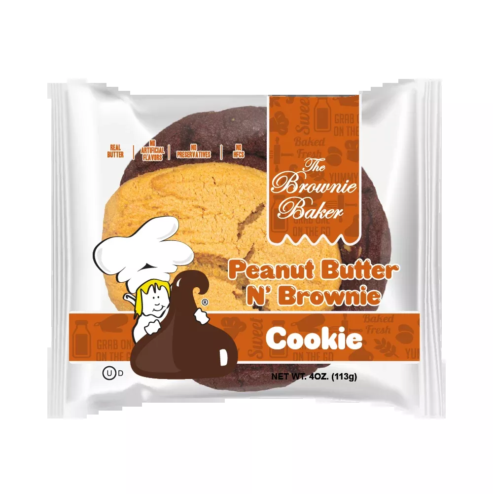 The Brownie Baker Cookie Peanut Butter Brownie 4 oz (Pack of 12)