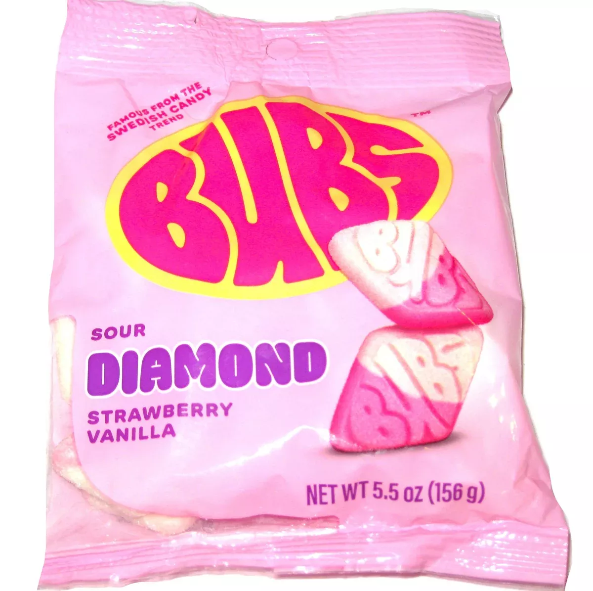 Bubs Sour Diamond Strawberry Vanilla 5.5oz Bag