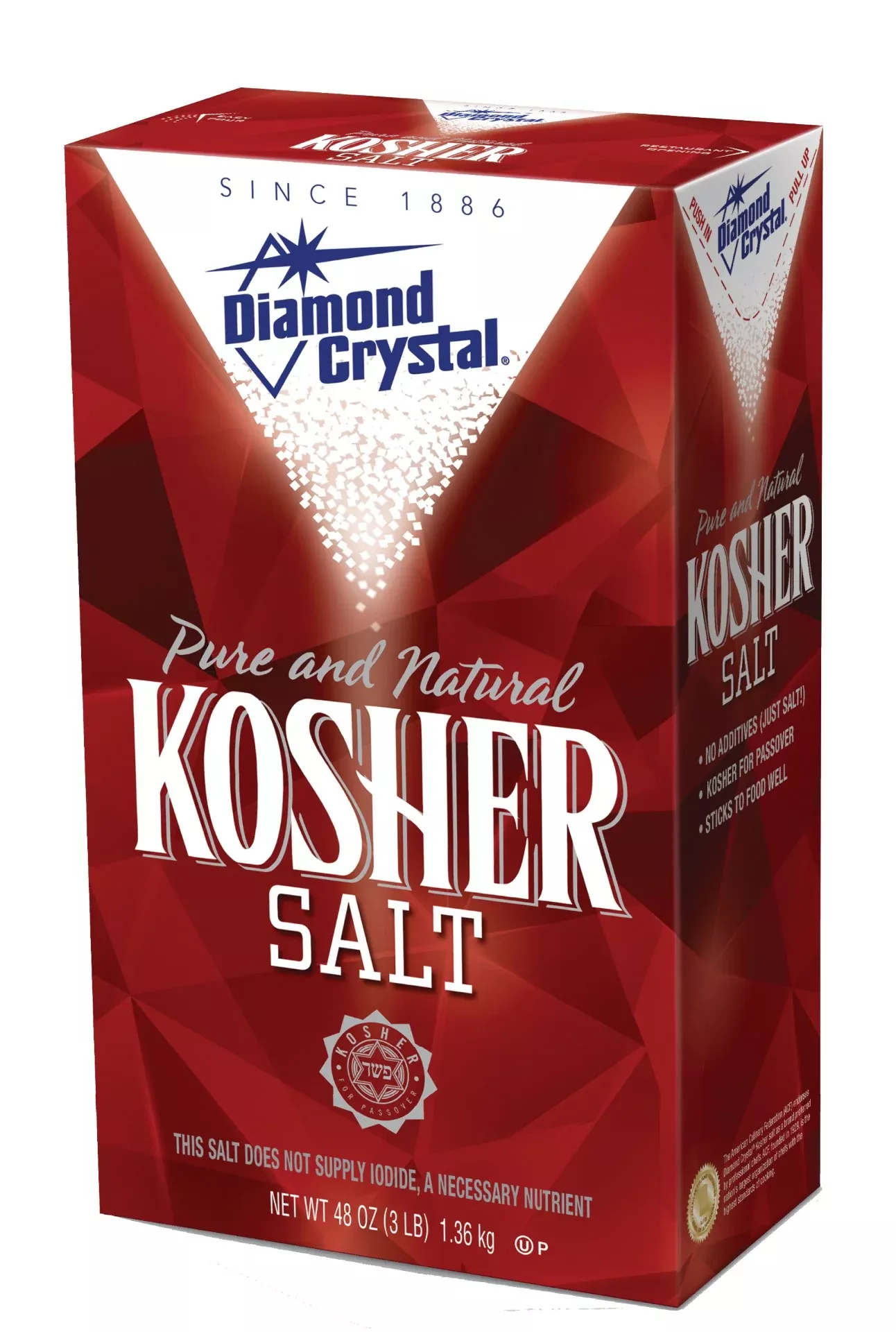 Cargill Salt Diamond Crystal Kosher Salt Box 3 Pound Each - 9 Per Case