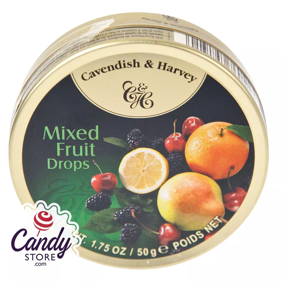 Cavendish & Harvey Mixed Fruit Drops 1.75oz Tin - 7ct