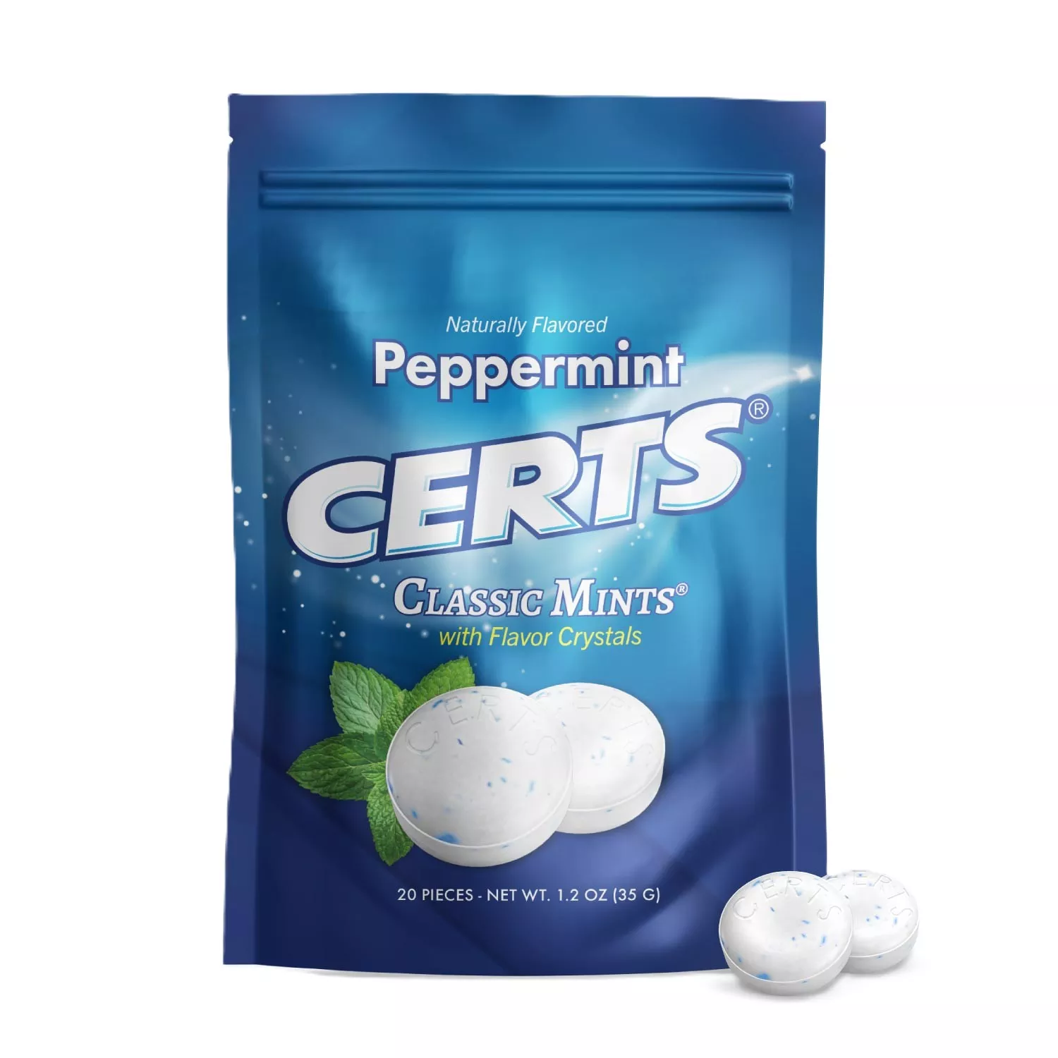 Certs Peppermint Classic Mints w/Flavor Crystals 1.2oz Bag