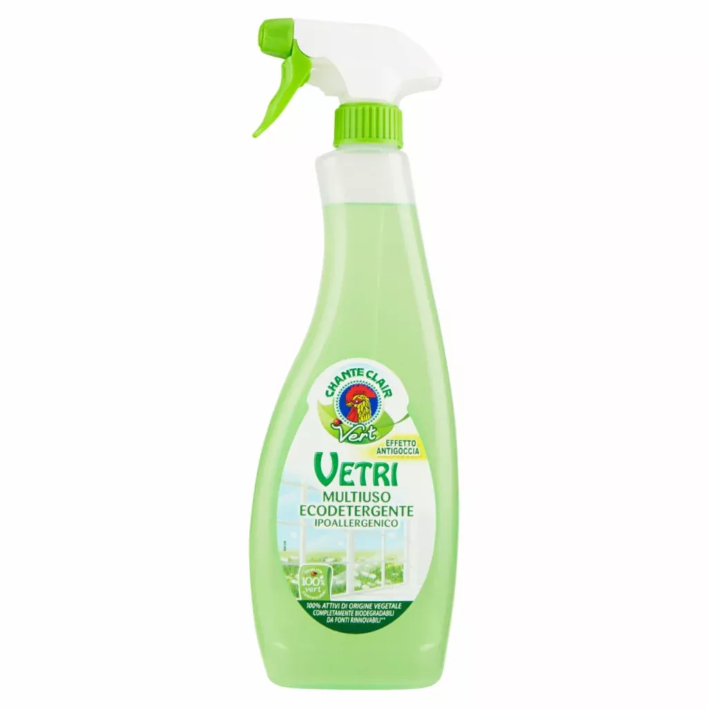 Chanteclair Vetri Ecodetergente, Window & Glass Cleaner, 625 ml